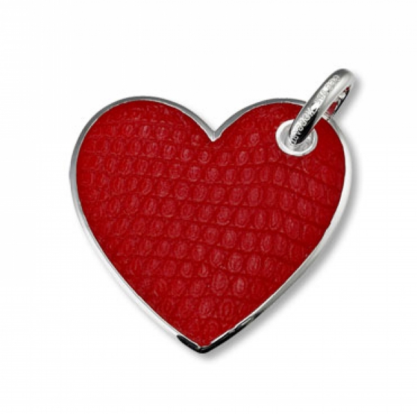 Fancy Heart red - Key Chain Silver