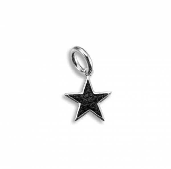 Fancy Star Charm black - Charm Silver